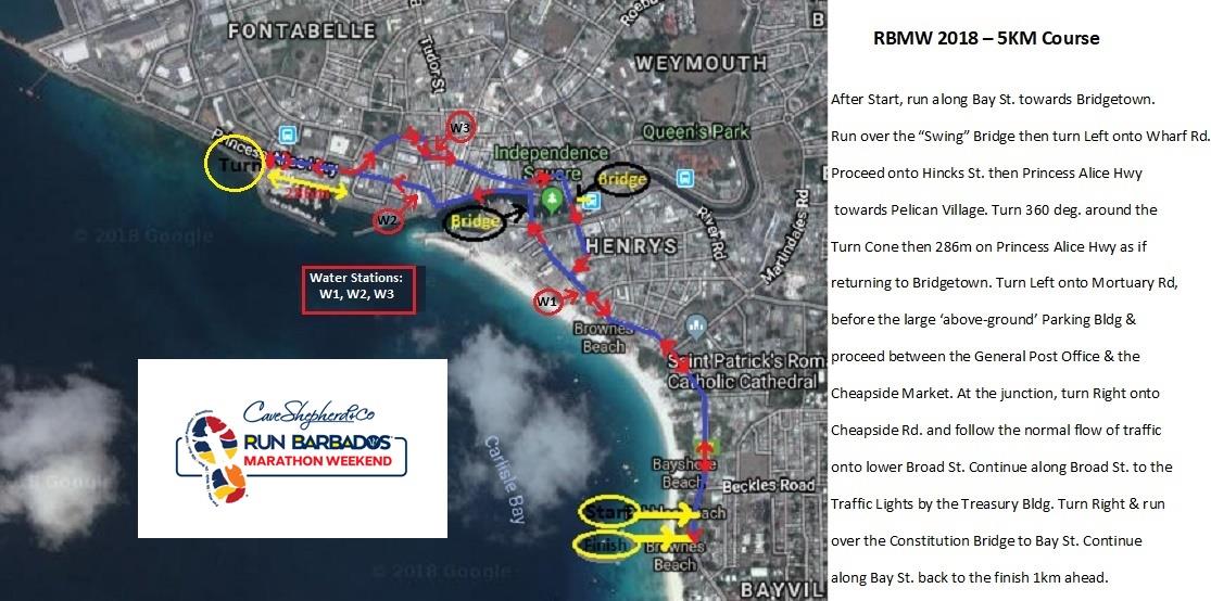 Carte de course de 5 km